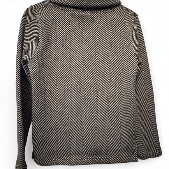 J. Crew Black and White funnel neck pullover Sweater medium - Picture 4 of 4